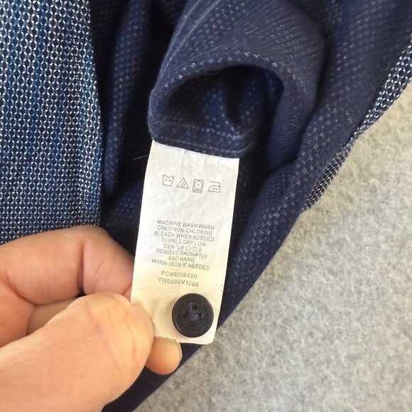 Vince Camuto Blue Textured Short Sleeve Button-Up Shirt Collared Mens Size XL - Picture 11 of 13
